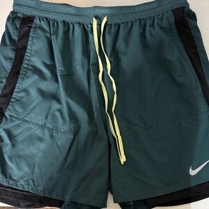 Nike Kids Teal and Black Running Shorts